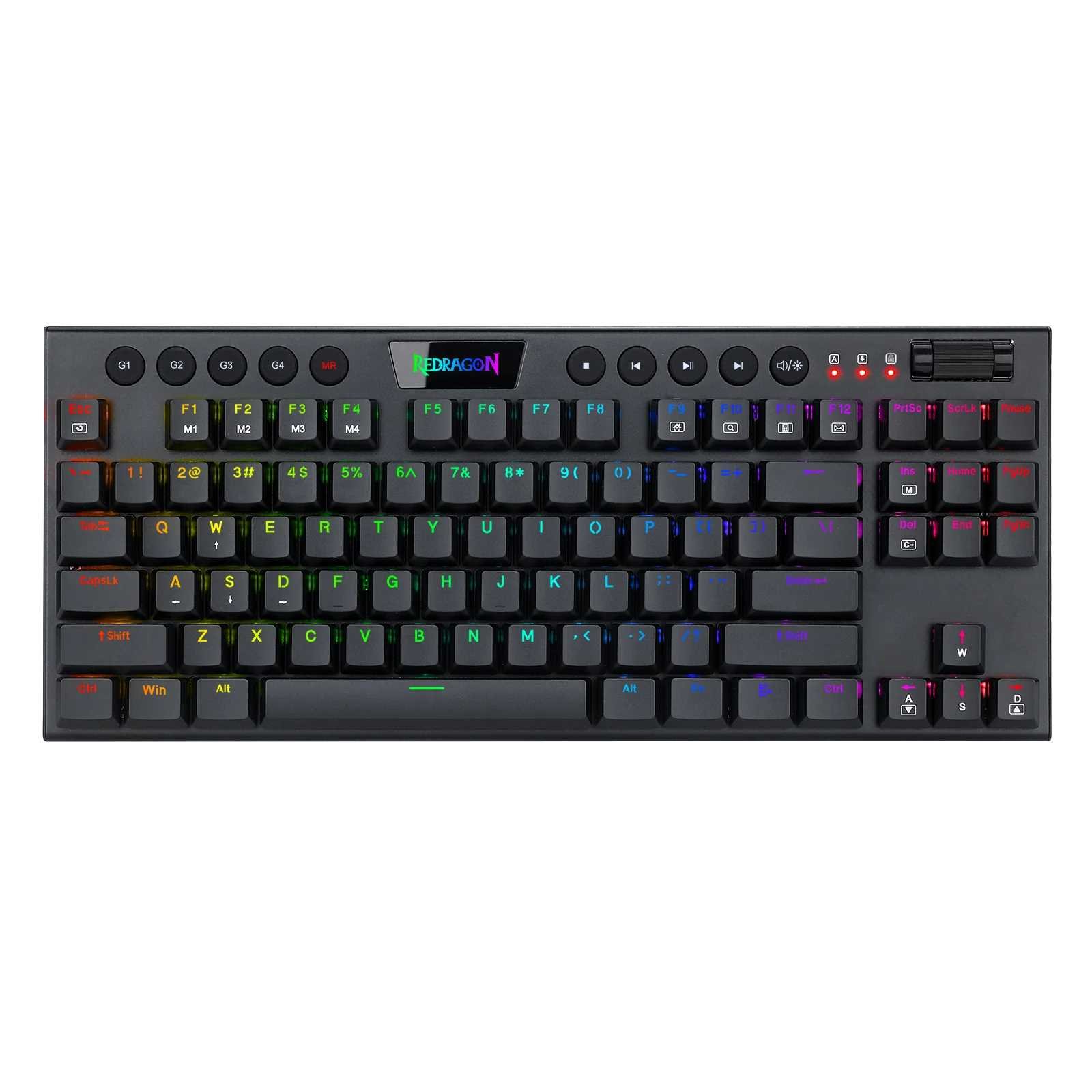 Teclado Gamer Redragon Horus TKL Black cableado Spanish LA Red Switches