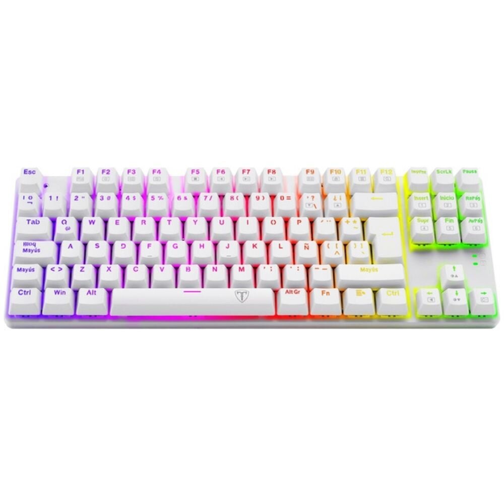 Teclado Gamer Mecánico T-Dagger Bora White Red Switch