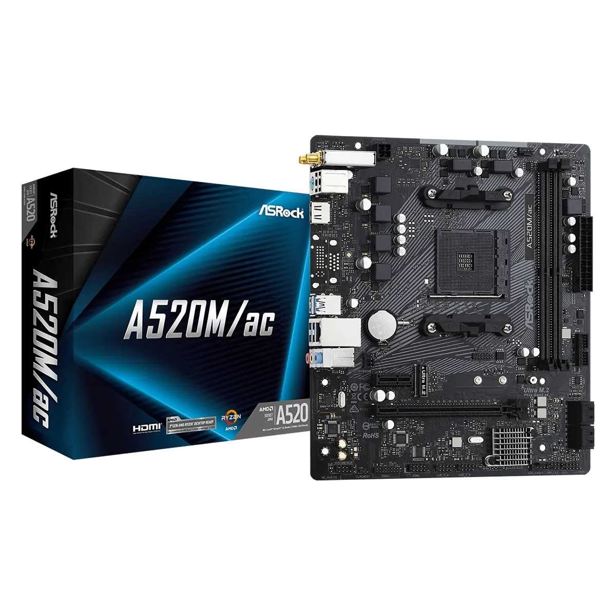 Mother Asrock A520M/AC AM4 BULK