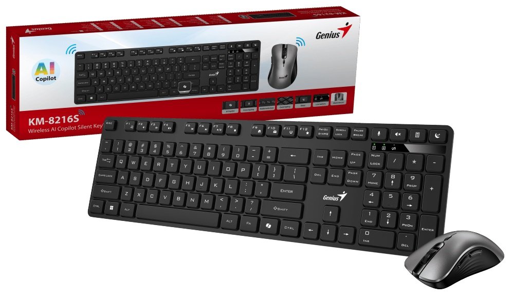 Teclado y Mouse Genius KM-8216s Wireless Black