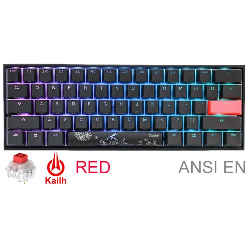 Teclado Gamer Mecánico Ducky Mecha Mini V2 RGB Kailh Box Red Switch