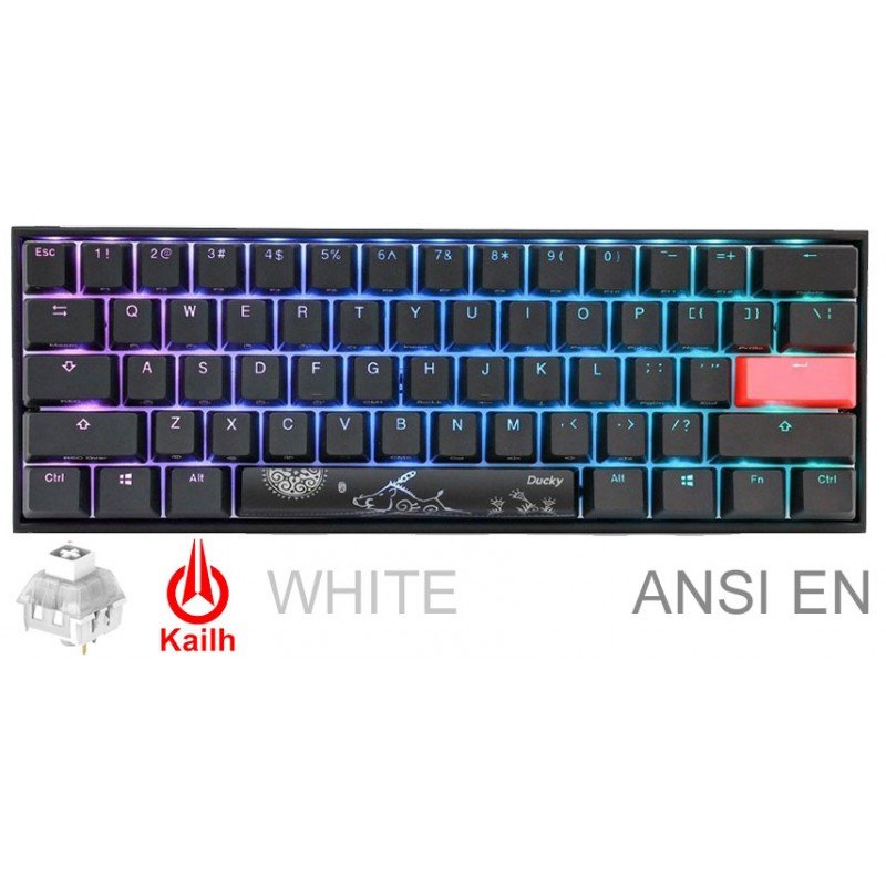 Teclado Gamer Mecánico Ducky Mecha Mini V2 RGB Kailh Box White Switch