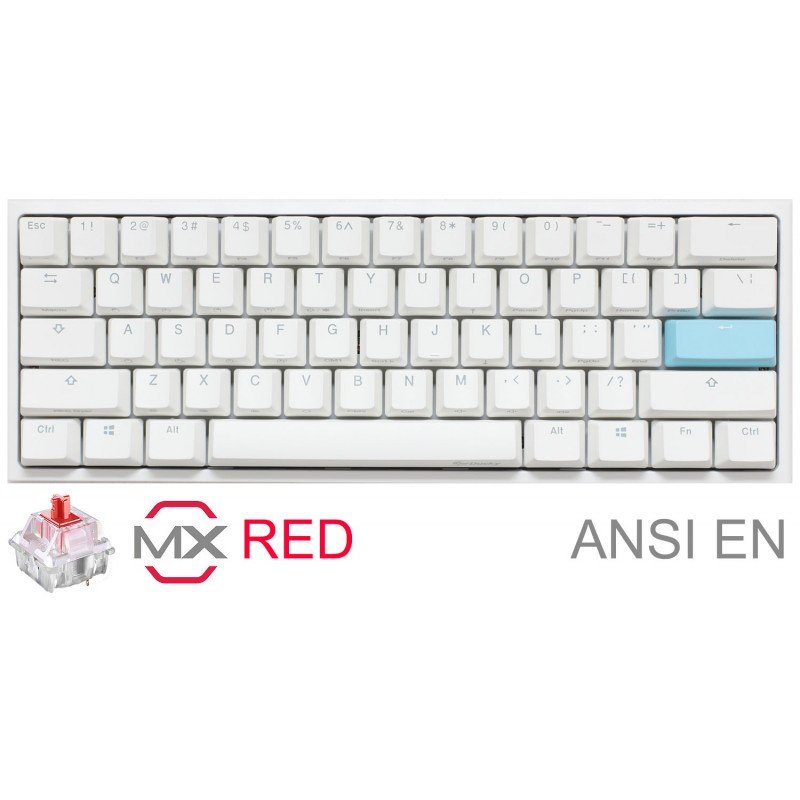 Teclado Gamer Mecánico Ducky One 2 Mini Pure White RGB Cherry MX Red