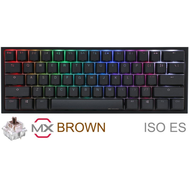 Teclado Gamer Mecánico Ducky One 2 Mini RGB Cherry MX Brown ISO ES