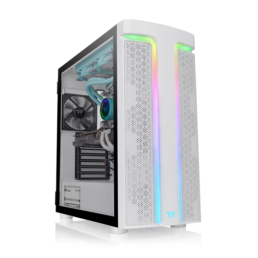 Gabinete Thermaltake H590 TG ARGB Snow White Fan x2