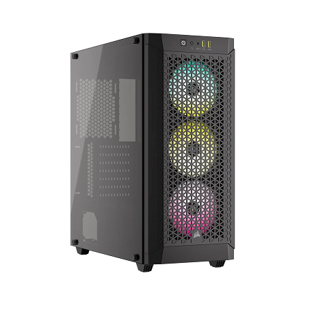 Gabinete Corsair 480T RGB Airflow TG Mid-Tower Fan ARGB x3 Black