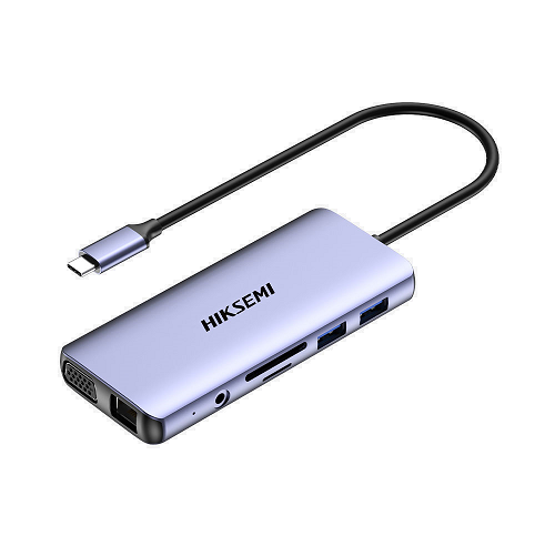 Hub Hiksemi 11 en 1 USB Type C RJ45 HDMI SD USB 3.0 x2 / USB 2.0 x2