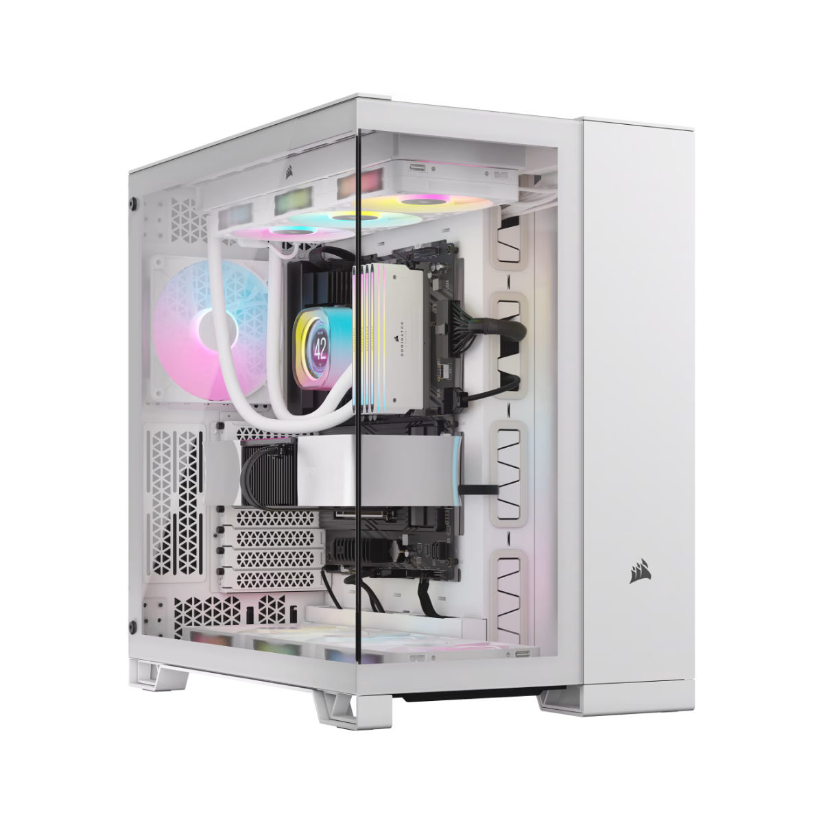 Gabinete Corsair 6500X Mid-Tower TG iCUE RGB Fan x3 White