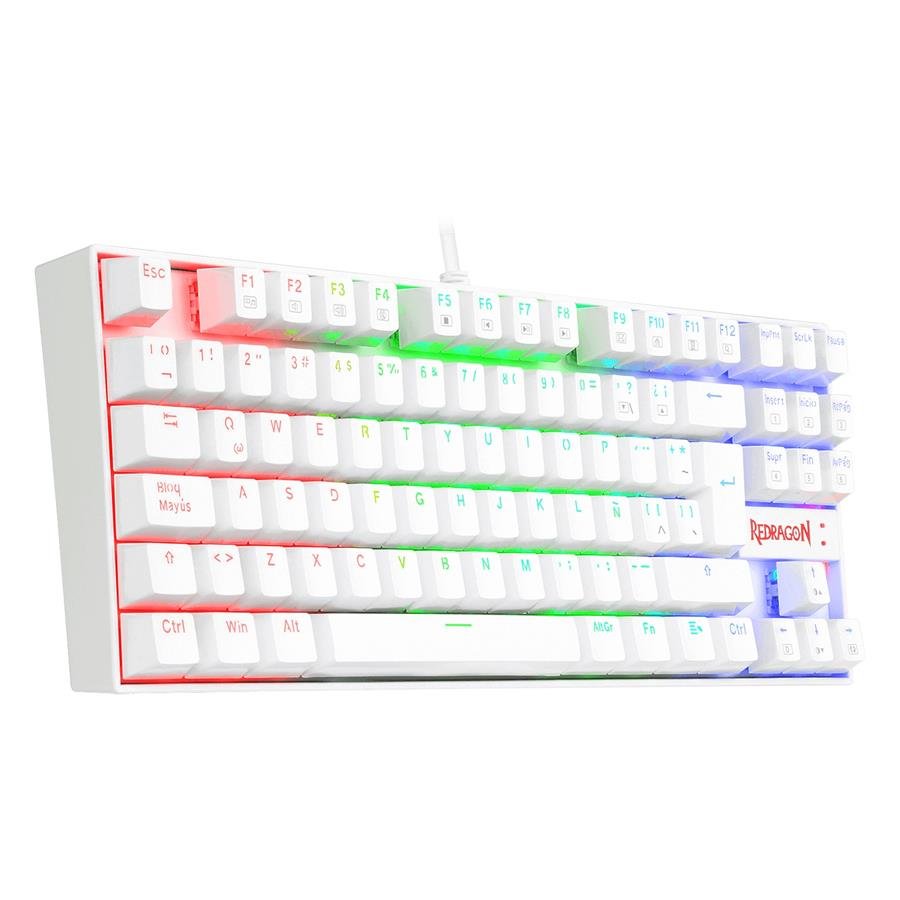 Teclado Gamer Redragon K552 Kumara RGB ES Blanco Red Switch