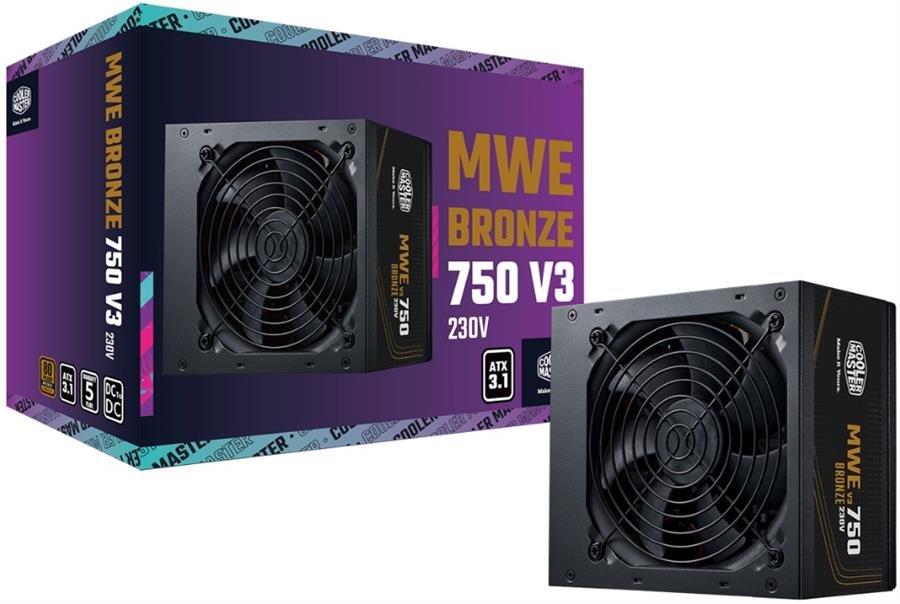 Fuente Cooler Master 750w MWE V3 80 Plus Bronze