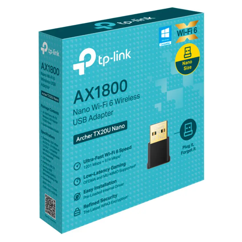 Adaptador TP-Link Archer TX20U Nano USB AX1800 D.Band