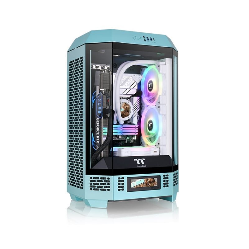 Gabinete TT The Tower 300 Mid-Tower TG x3 Fan x2 Turquoise