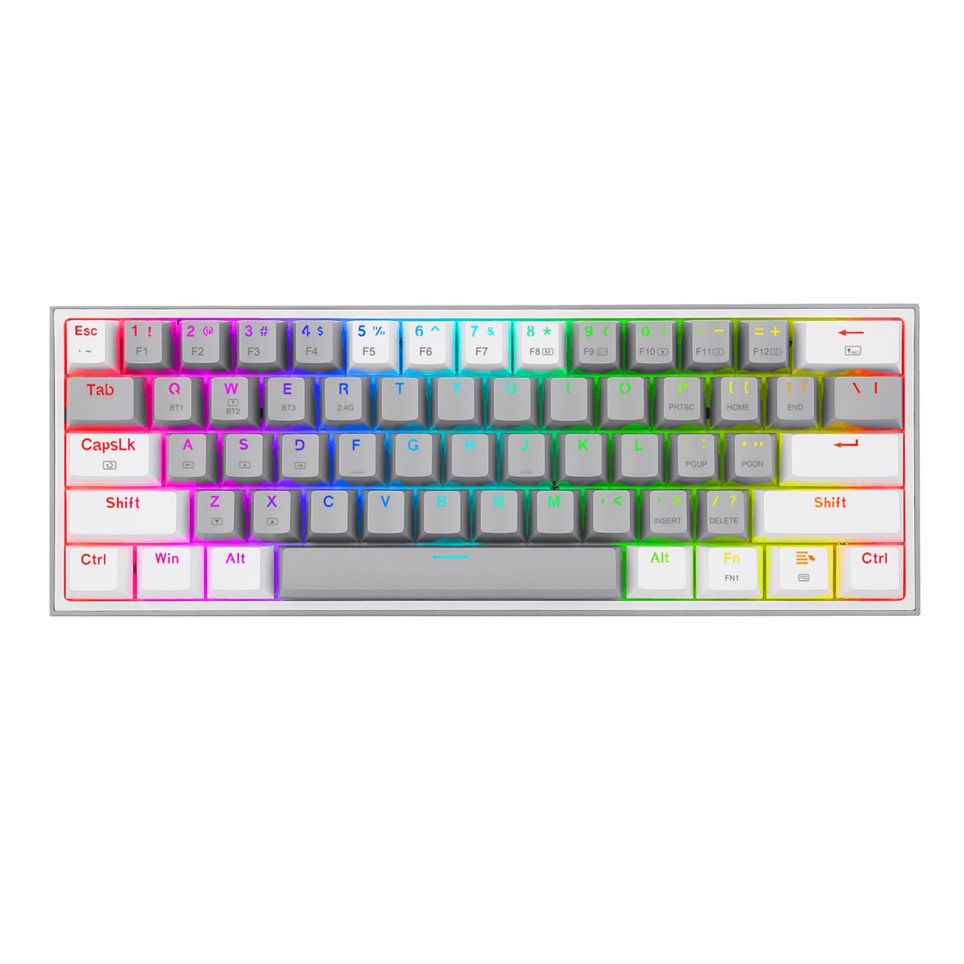 Teclado Gamer Redragon K616-RGB Fizz Pro Grey/White