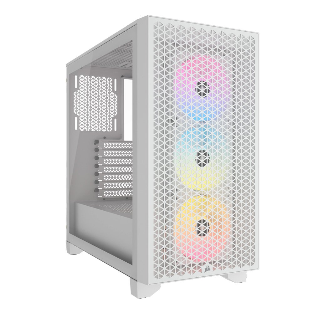 Gabinete Corsair 3000D RGB Airflow Mid-Tower TG RGB Fan x3 White