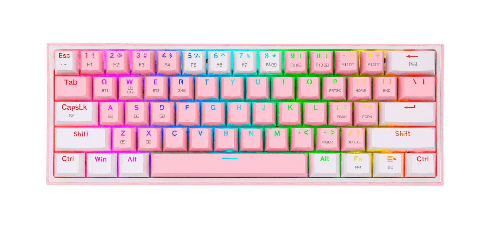 Teclado Gamer Redragon K616-RGB Fizz Pro Pink/White