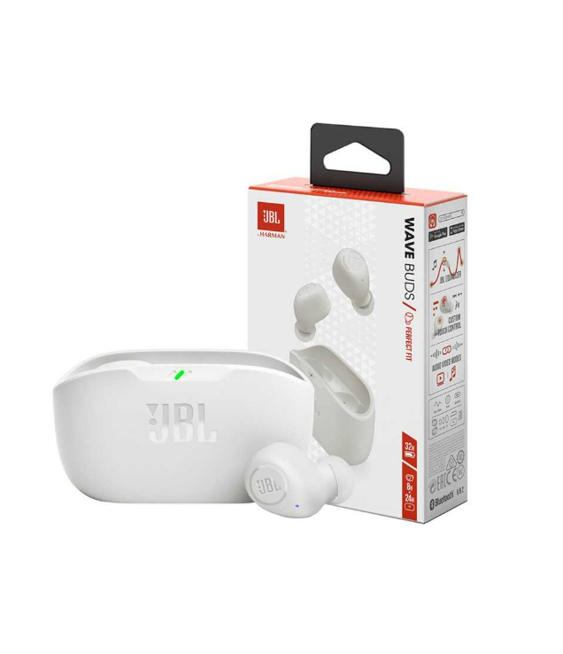 Auriculares JBL Wave Buds TWS Blanco