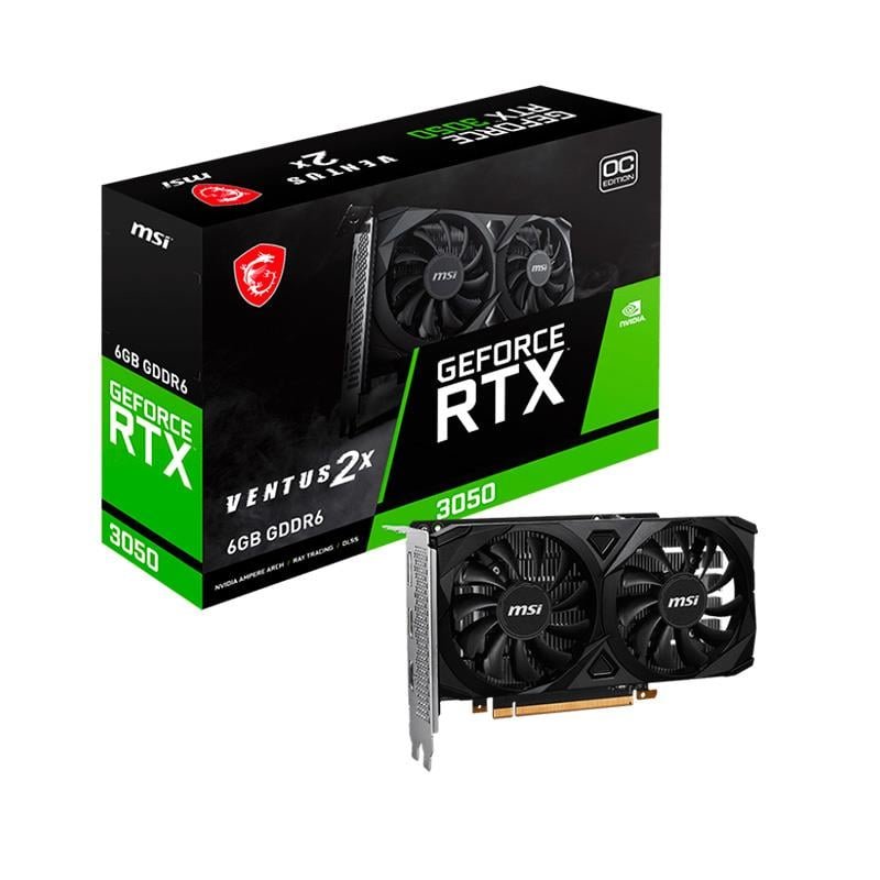 Placa de Video MSI GeForce RTX 3050 6GB GDDR6 Ventus 2X OC