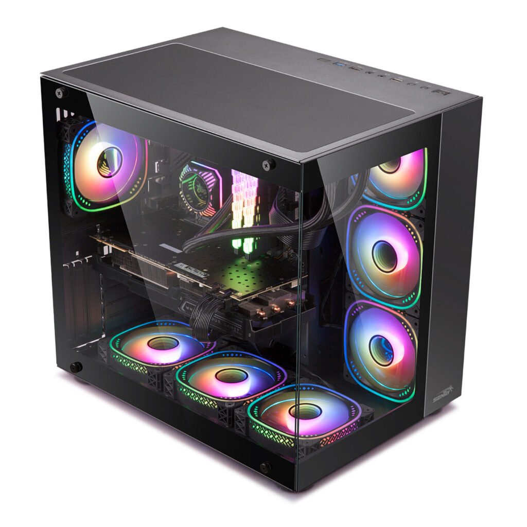 Gabinete Sentey A40 Black + 7 Fan ARGB