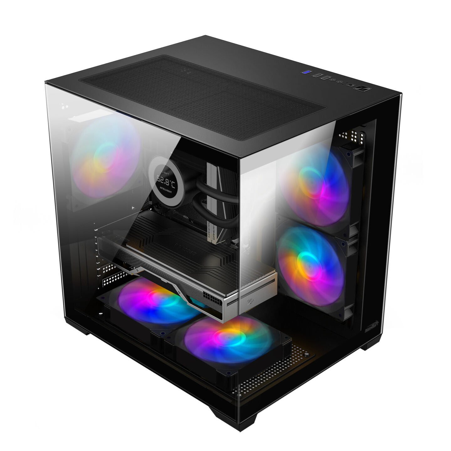 GABINETE SENTEY A5 BLACK + 5 FAN FRGB