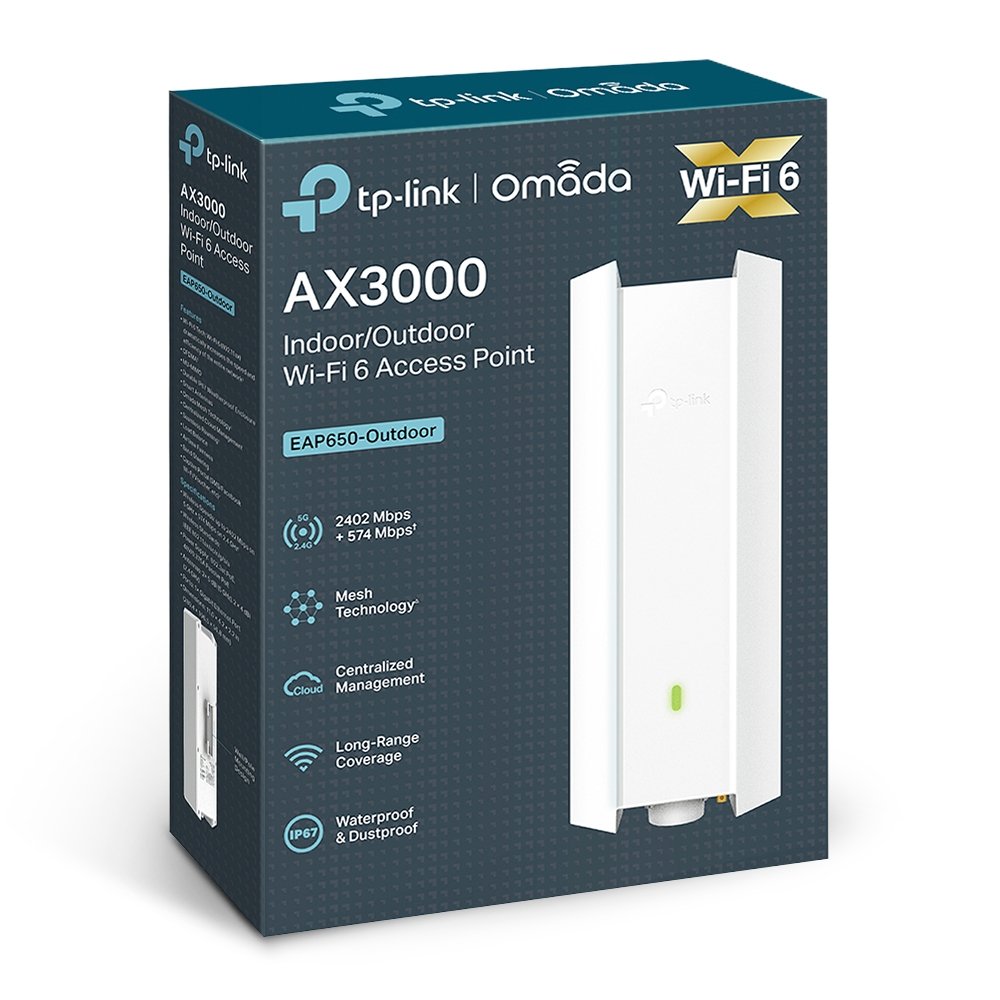 Access Point TP-Link EAP650-Outdoor AX3000 Dual Band WIFI 6 AP - MESH