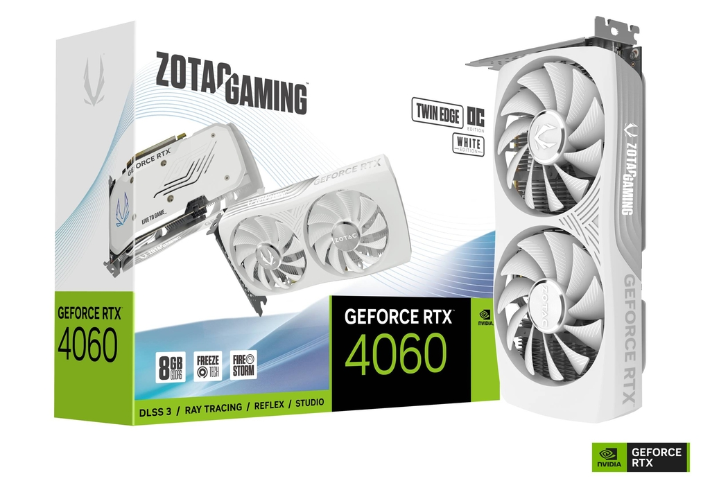 Placa de Video Zotac GeForce RTX 4060 Ti 8GB GDDR6 Twin Edge OC White Edition