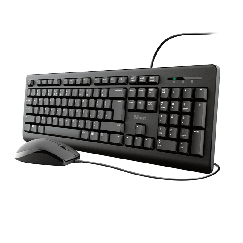 Teclado y Mouse Trust Primo Black USB Silencioso