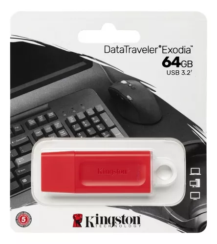 Pendrive Kingston 3.2 DTX 64GB Exodia Rojo