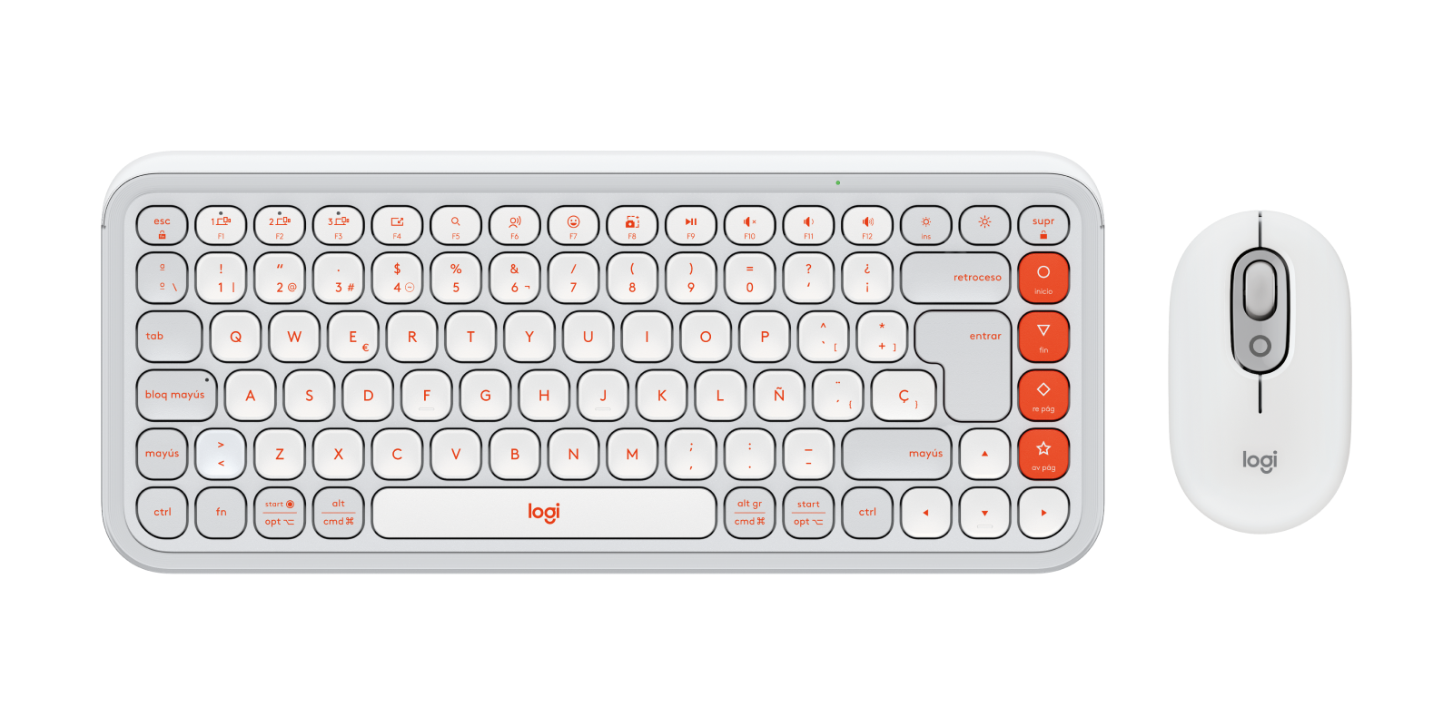 Combo Inalámbrico Logitech POP Icon Blanco