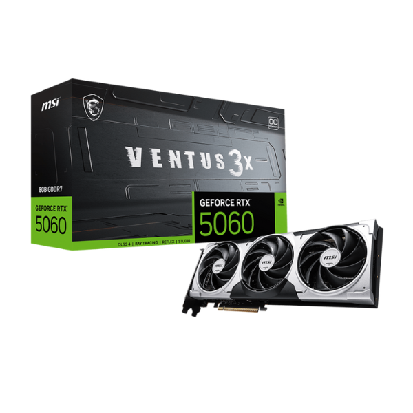 Placa de Video MSI GeForce RTX 5060 8GB GDDR7 Ventus 3X OC