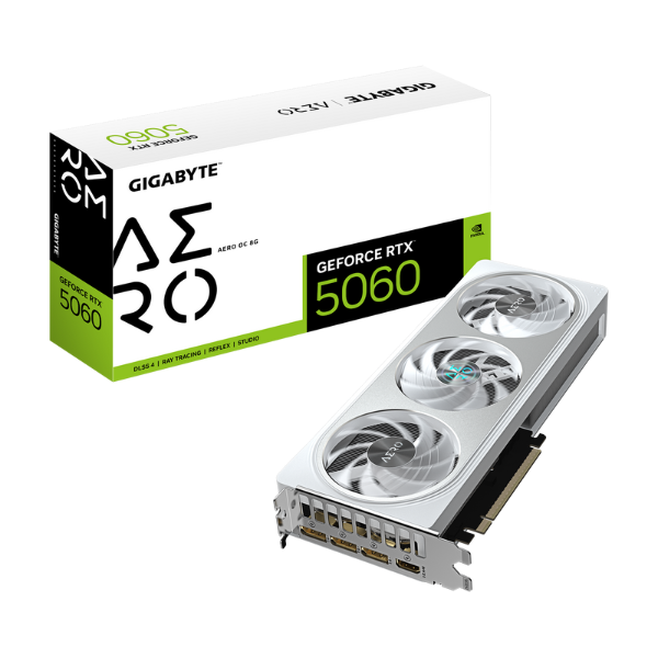 Placa de Video Gigabyte GeForce RTX 5060 8GB GDDR7 Aero OC White