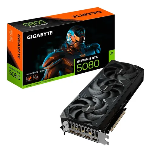 Placa de Video Gigabyte GeForce RTX 5080 16GB GDDR7 Windforce OC SSF