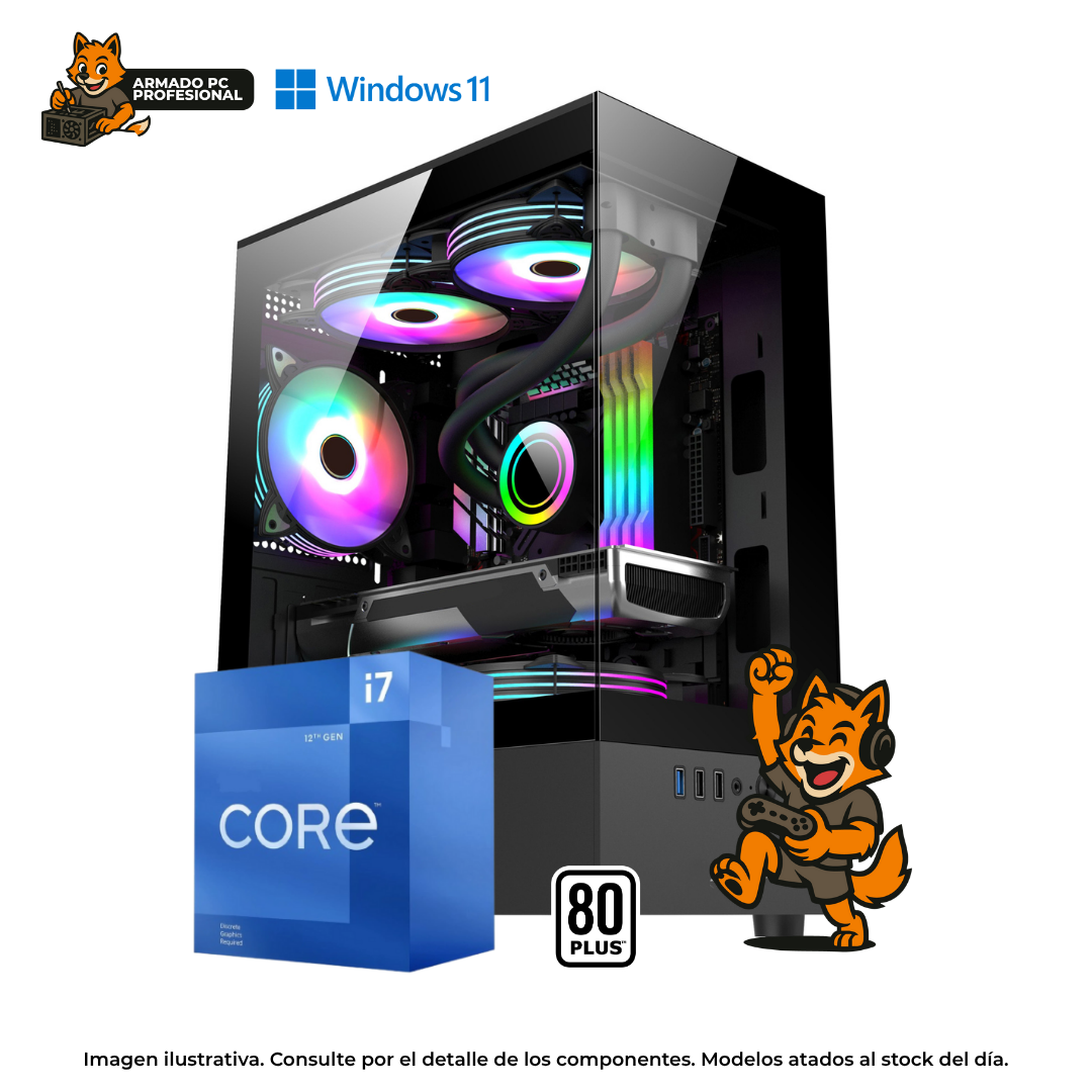 PC GAMER I7 12700  8GB RAM  120GB SSD  80+  WIN11  GAMA ENTRADA