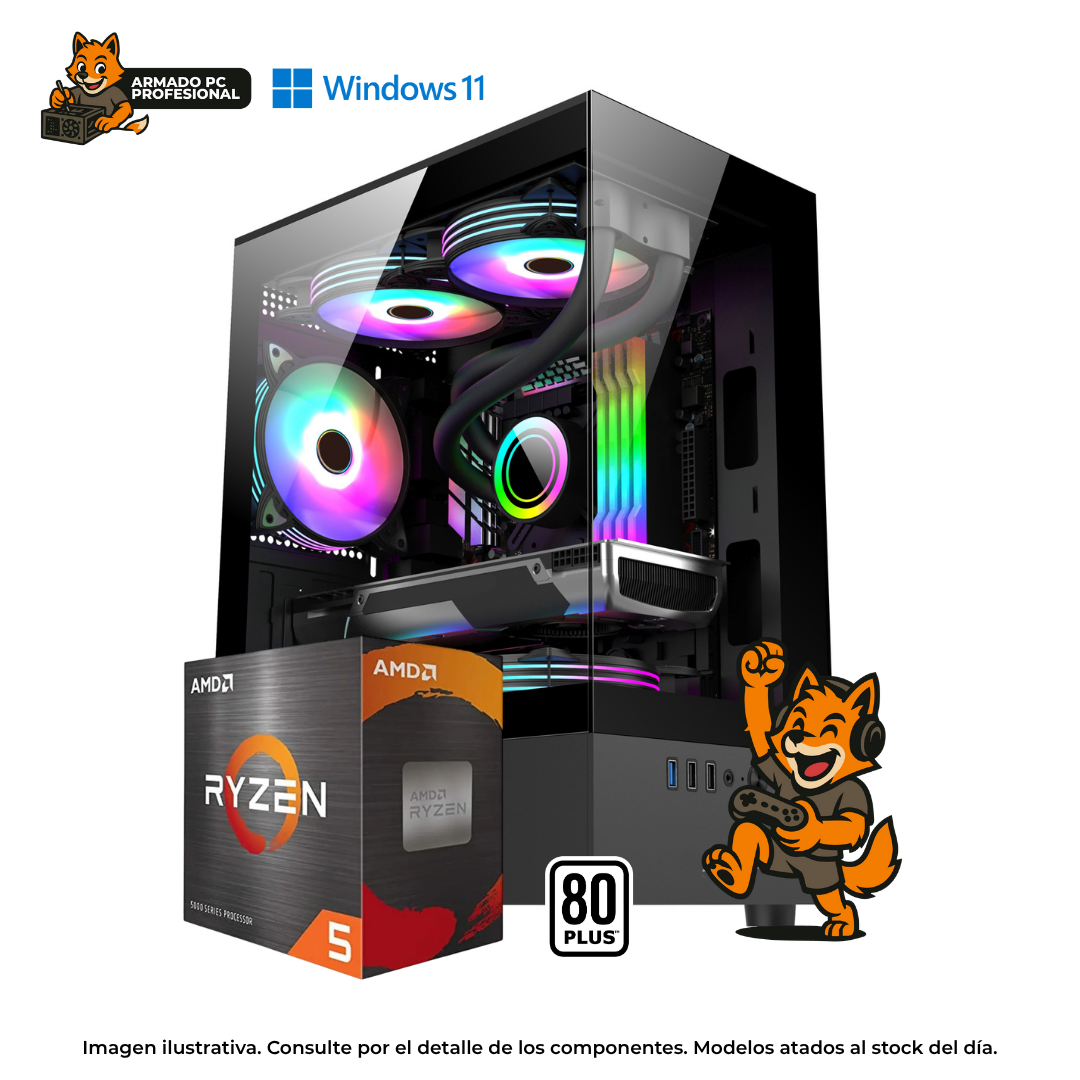 PC GAMER RYZEN 5 5600G  16GB RAM  500GB SSD  80+  WIN11  GAMA ENTRADA