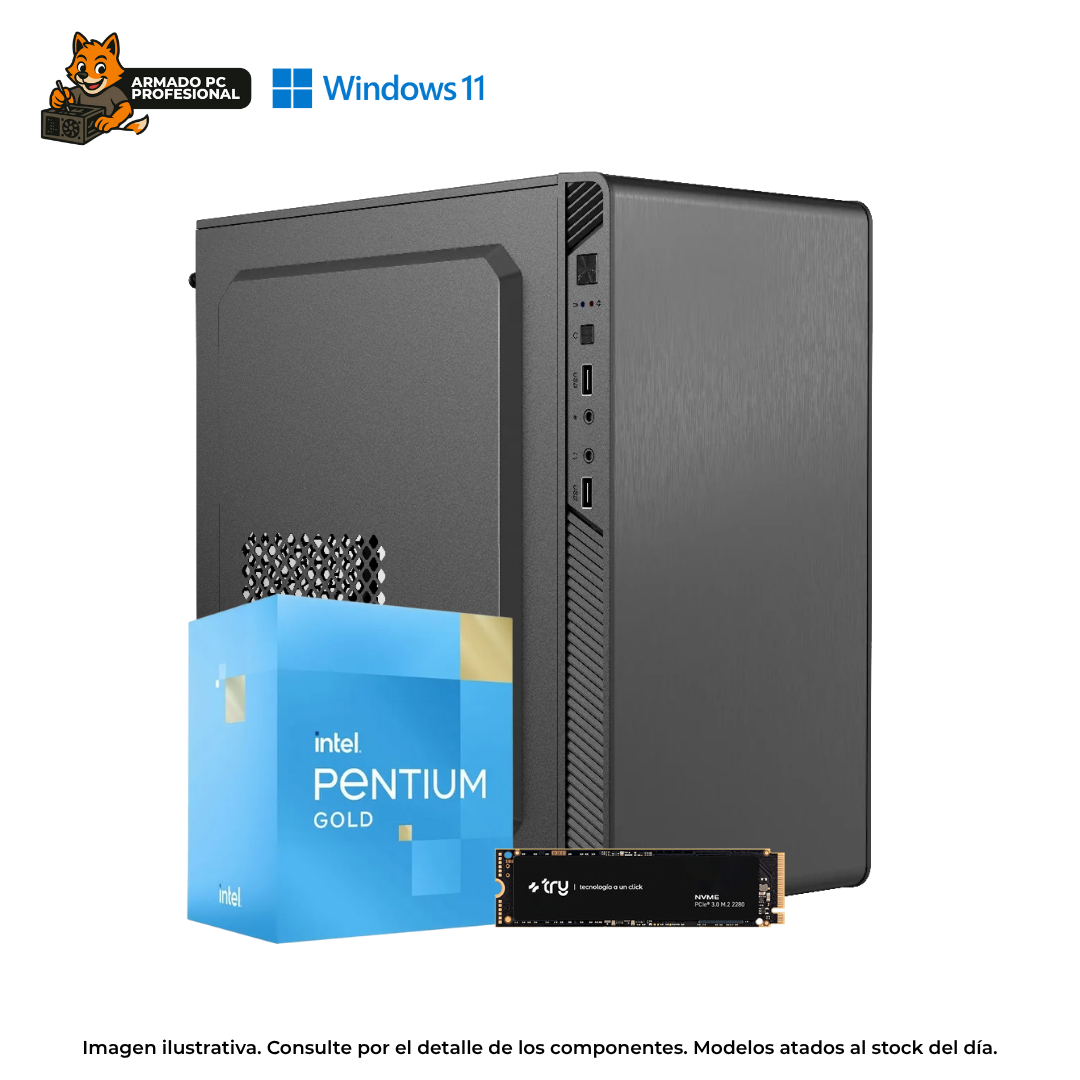 PC HOME OFFICE PENTIUM G7400  16GB RAM  500GB NVME  WIN11  GAMA ENTRADA
