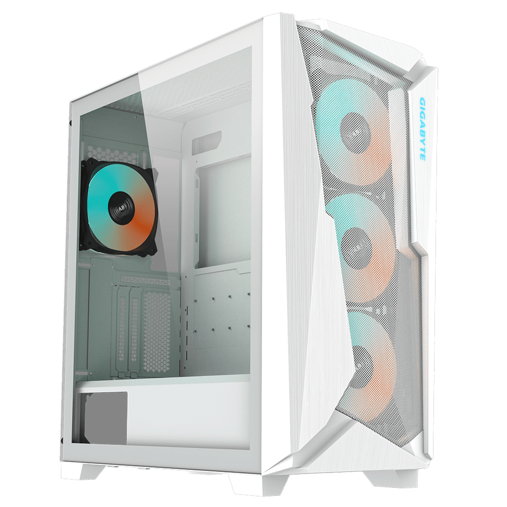 Gabinete Gigabyte C301 Glass Ice TG Mid-Tower Fan x4 White
