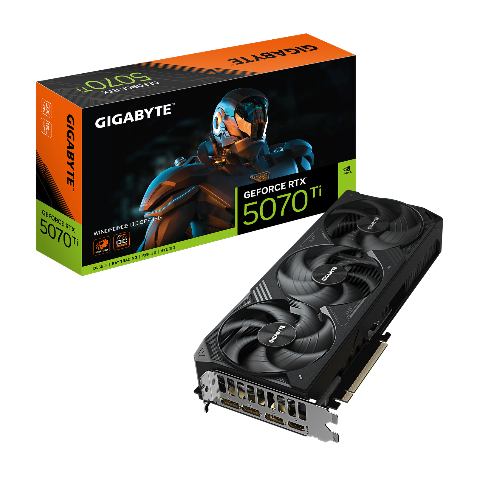 Placa de Video Gigabyte GeForce RTX 5070 Ti 16GB GDDR7 Windforce OC SSF