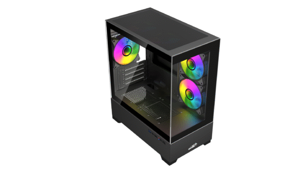 Gabinete Sentey H30 Black + 5 Fan ARGB 2
