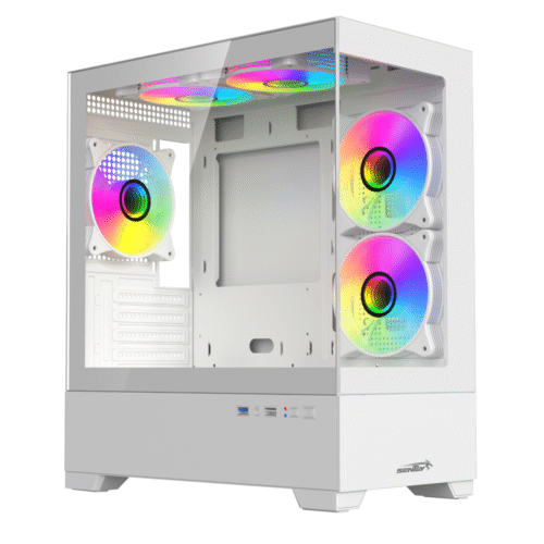Gabinete Sentey H30 White + 5 Fan ARGB