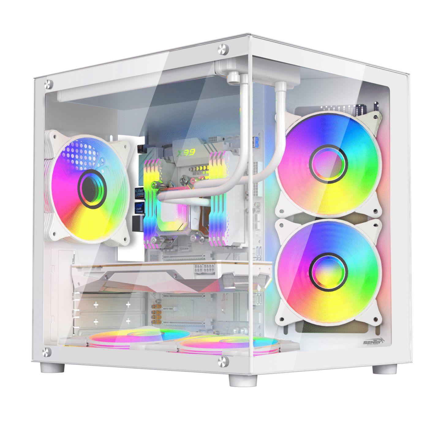 GABINETE SENTEY A8 WHITE + 5 FAN FRGB