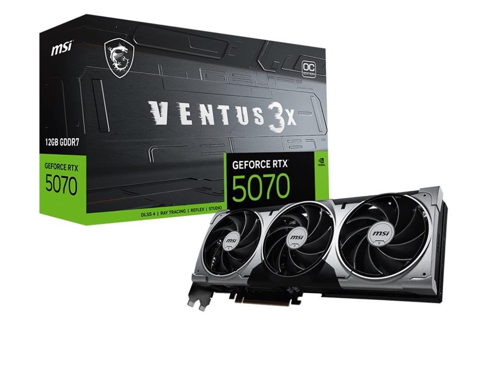 Placa de Video MSI GeForce RTX 5070 12GB GDDR7 Ventus 3X OC