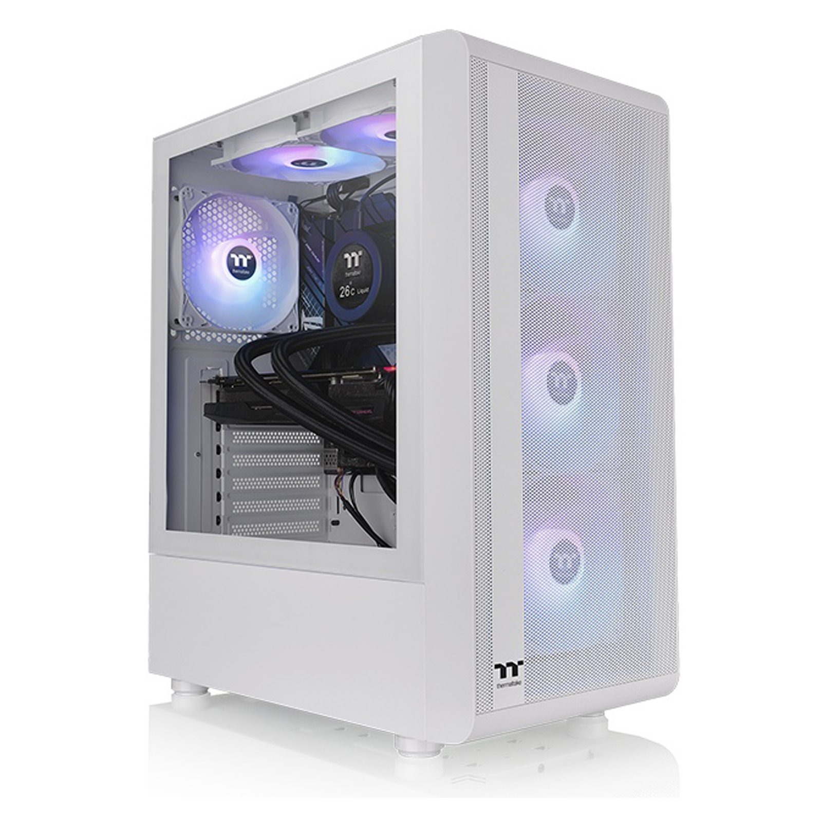 Gabinete TT S200 Mid-Tower TG Fan x4 ARGB Snow White