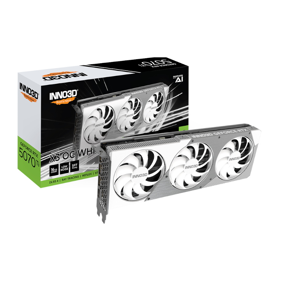 Placa de Video INNO3D GeForce RTX 5070 Ti 16GB GDDR7 X3 OC White