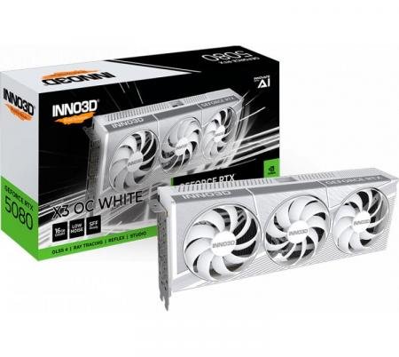 Placa de Video INNO3D GeForce RTX 5080 16GB GDDR7 X3 OC White