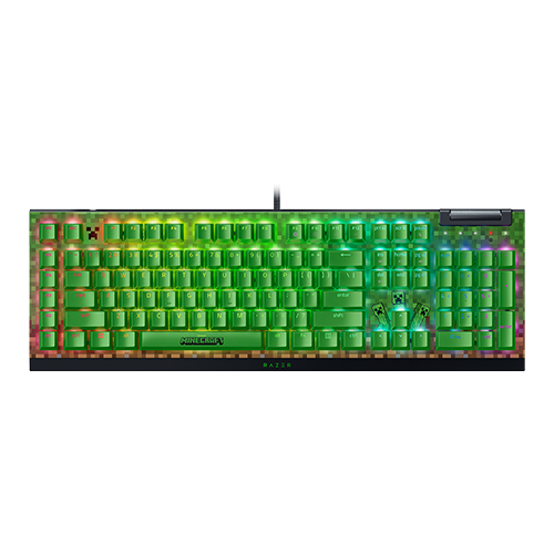 Teclado Gamer Mecánico Razer Blackwidow V4 X Green Switch Minecraft Edition