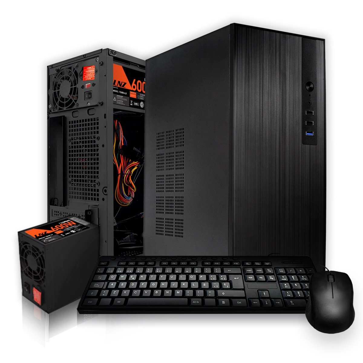 KIT GABINETE SENTEY TM40 + FUENTE 600W + TECLADO + MOUSE + COOLER