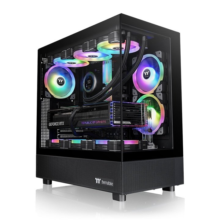 Gabinete TT View 270 Mid-Tower TG x2 Fan ARGB x1 Black