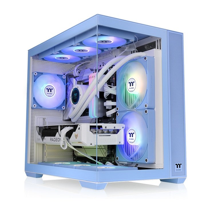 Gabinete TT View 380 Mid-Tower TG x2 Fan ARGB x4 Hydrangea Blue