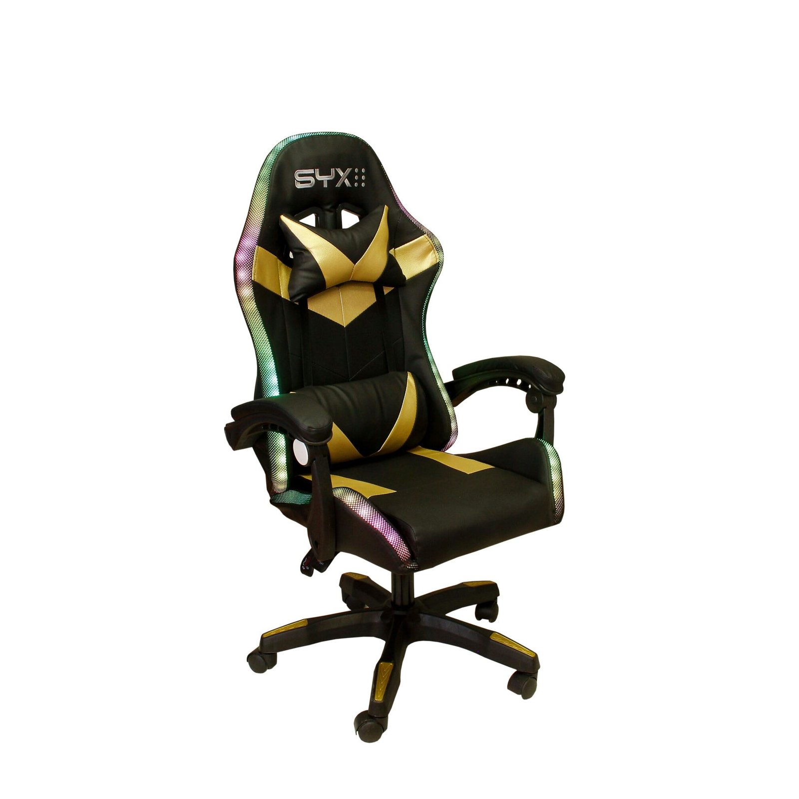 Silla Gamer SYX GC-S02 Negra Dorada RGB