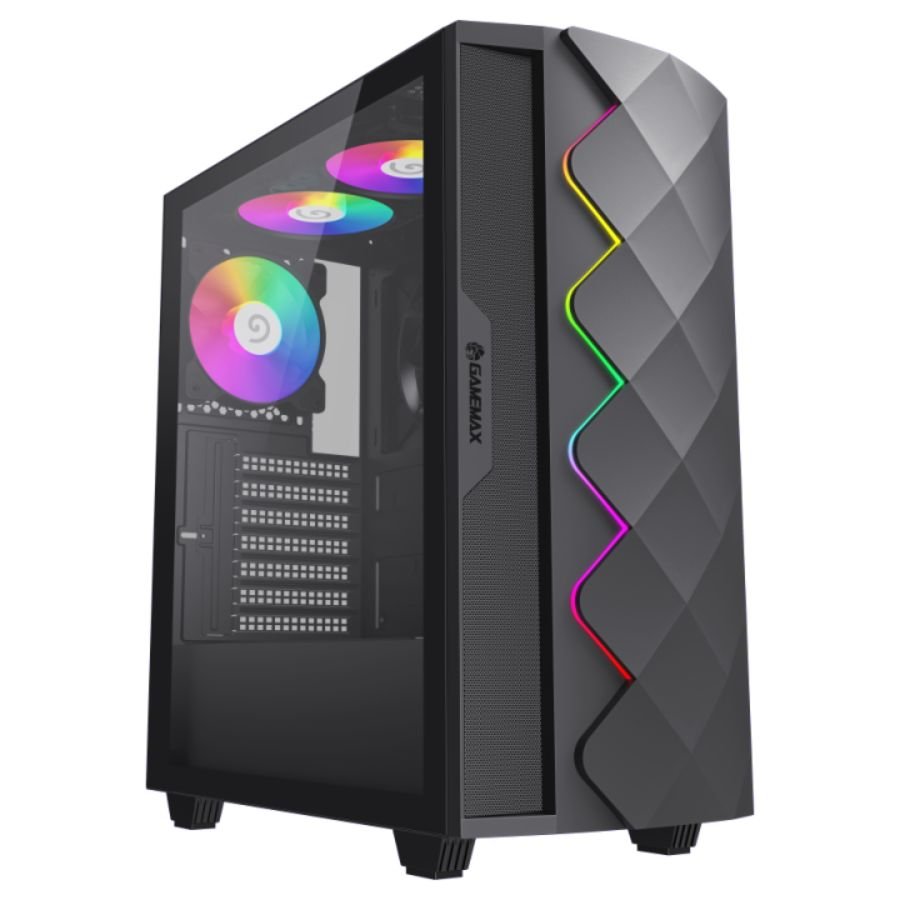 Gabinete Gamemax Diamond CP Black + 4 Fan ARGB