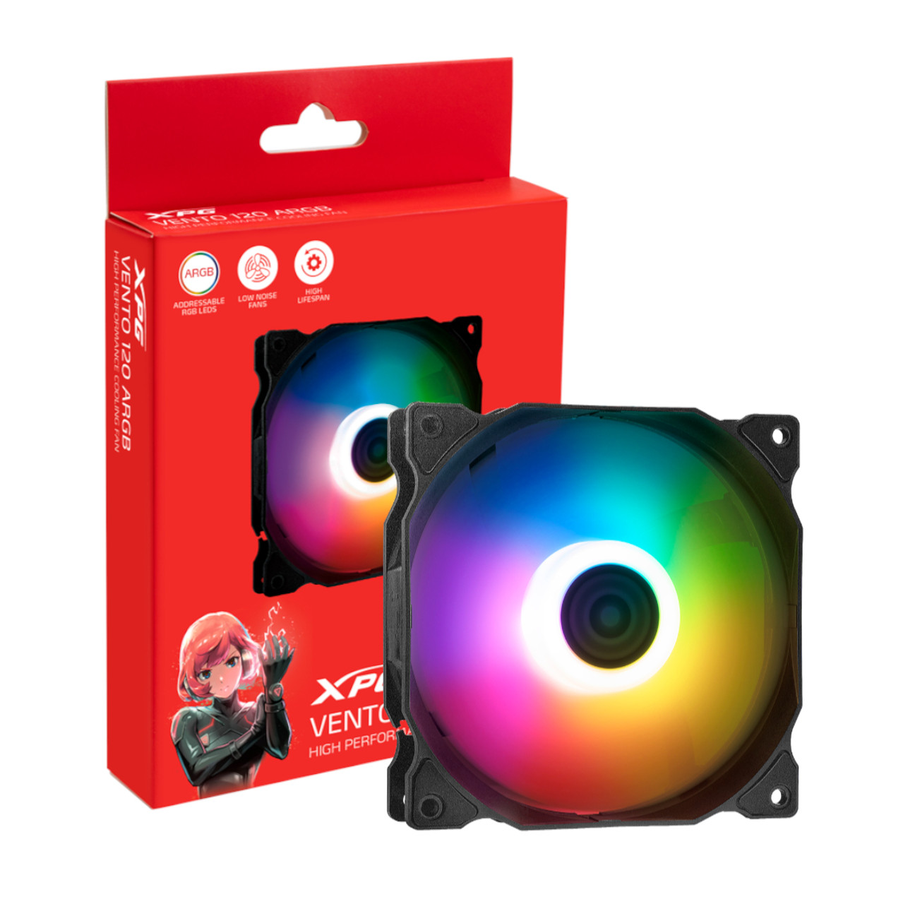 COOLER FAN ADATA VENTO 120 ARGB BLACK 120MM